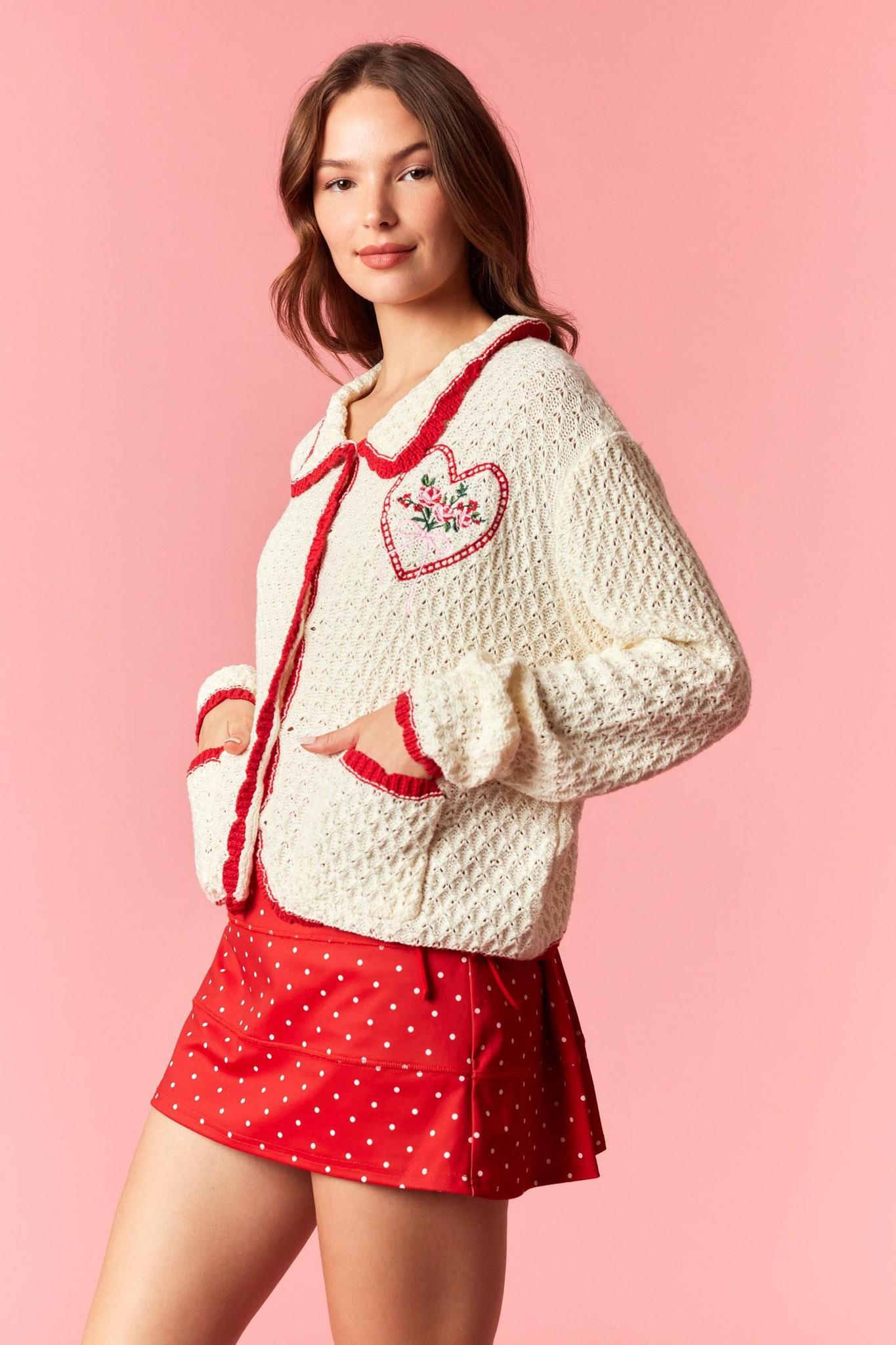 Polka Dot Bow Tie Back Knife Pleated Active Skort