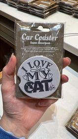 I Love My Cat Car Coaster