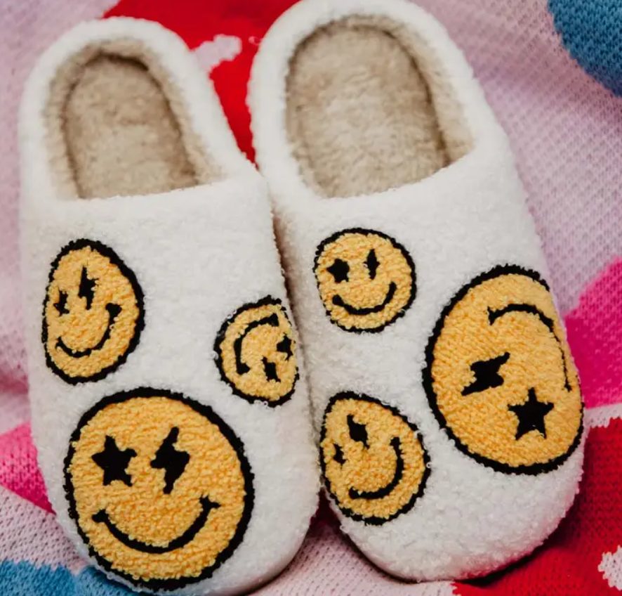 Star and Lightning Eyes Happy Faces Slippers