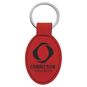 Leatherette Oval Keychain