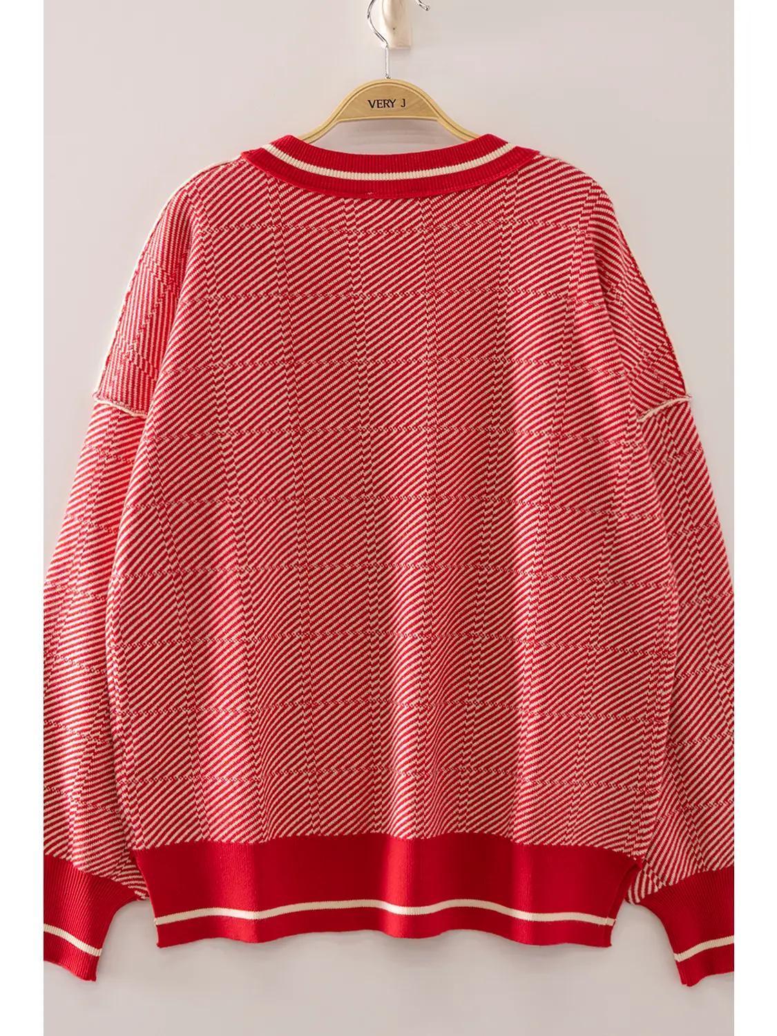Red Geometric Pattern Sweater