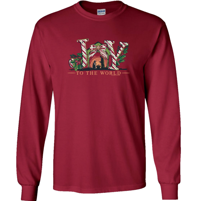 SC Soft Joy Nativity Front Print LS - Cardinal