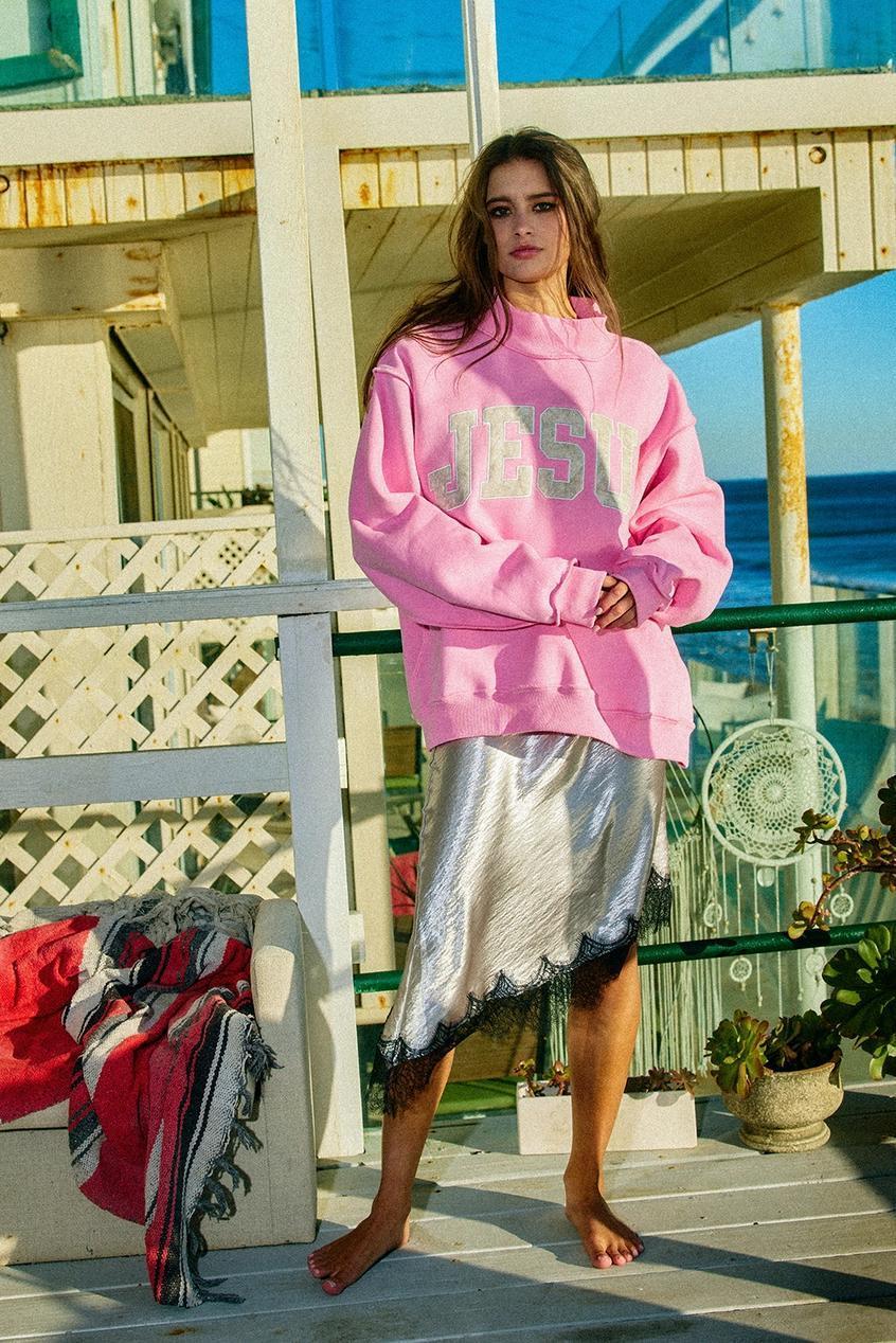 "Jesus" Camo Embroidered Mockneck Sweatshirt
