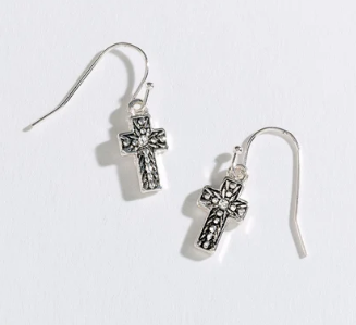 Antique Silver Cross Earrings