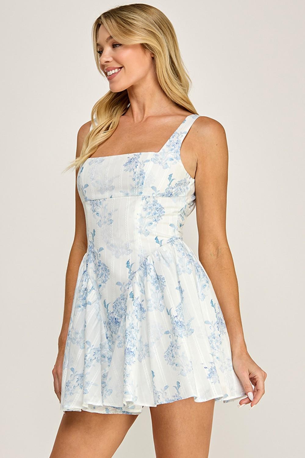 POPLIN BACK RIBBON MINI DRESS