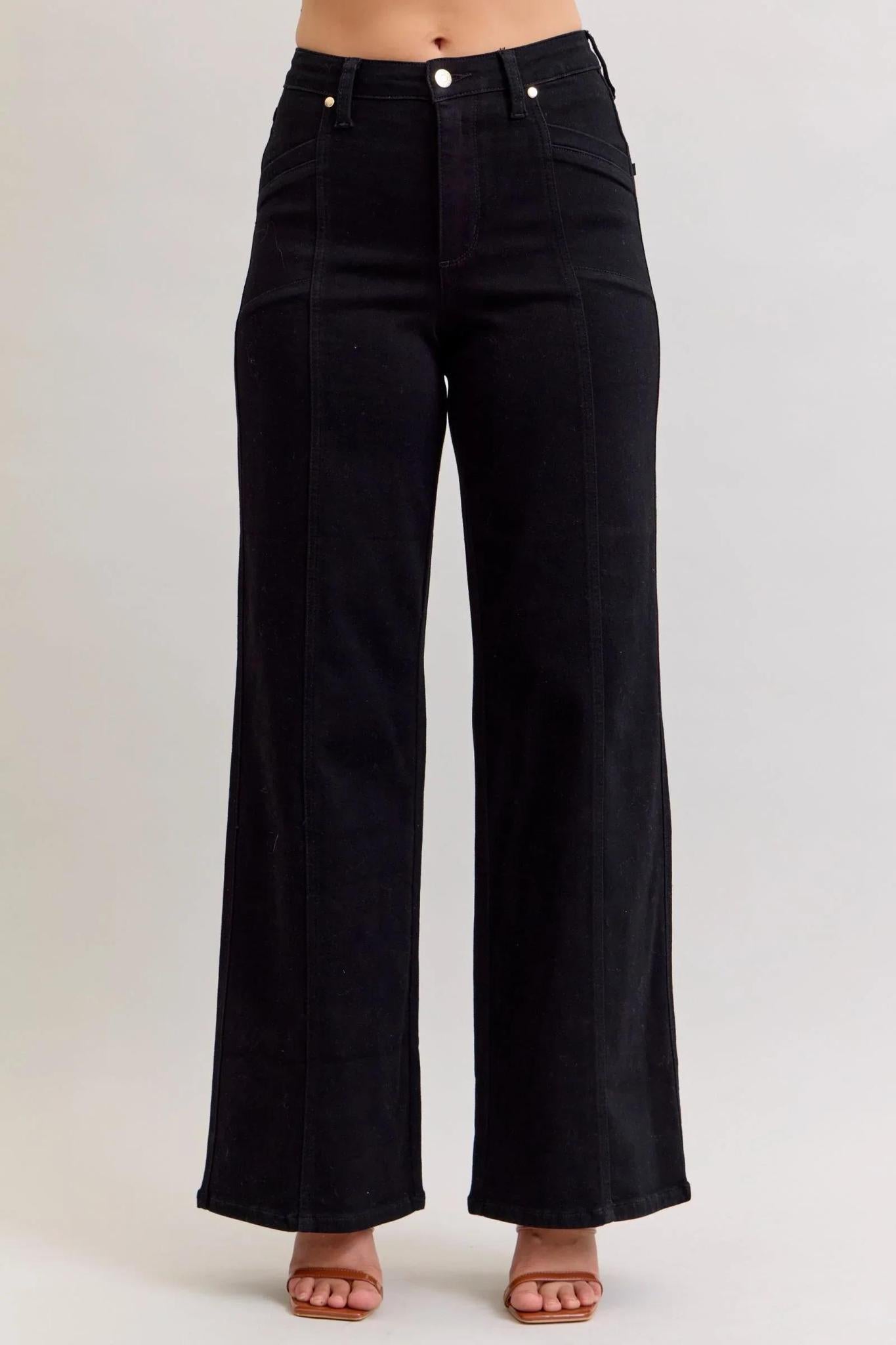Judy Blue Black HW Retro Wide Jeans