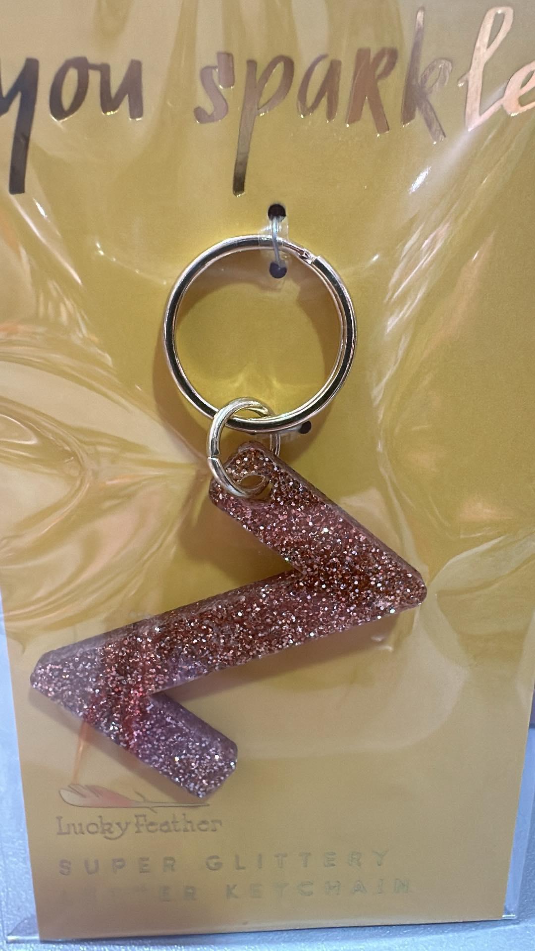 Glitter Initial Key Ring