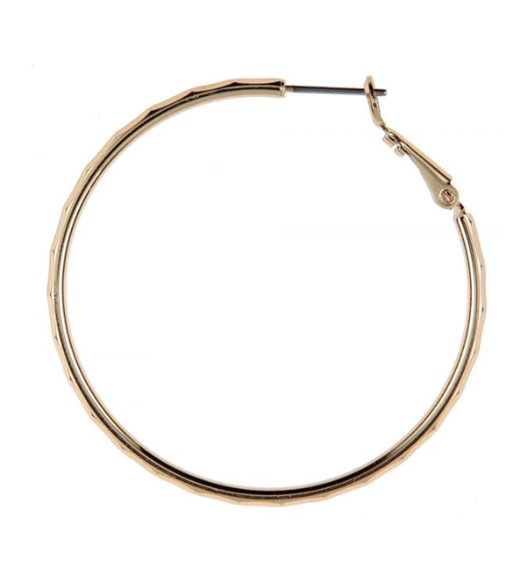 Gold Large Wire Hoop Earring