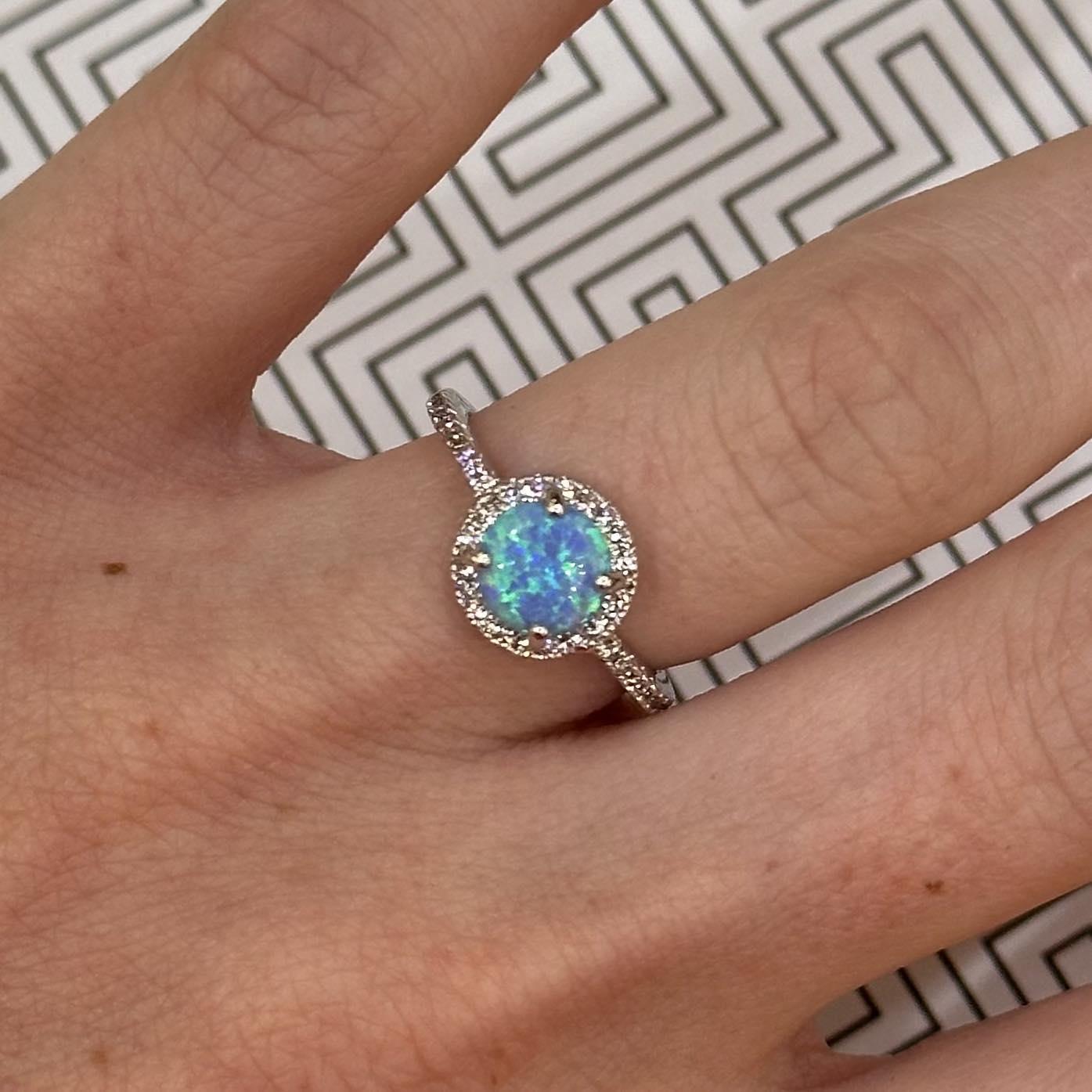 Style 6508 Blue Stone Zirconia Ring