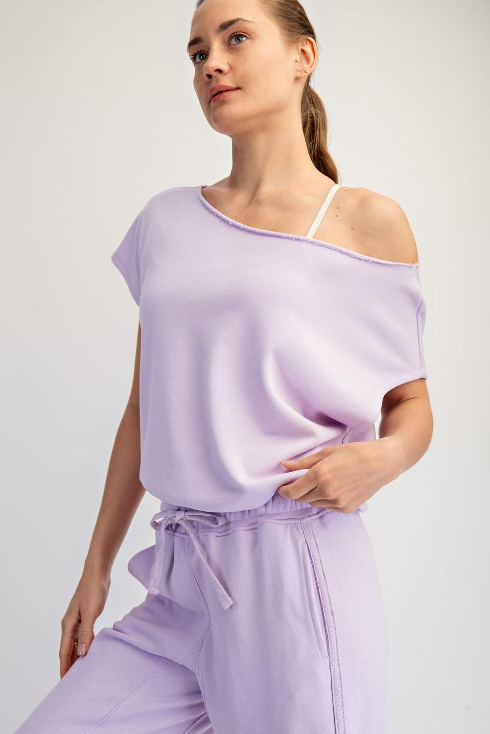 French Terry Off Shoulder Top