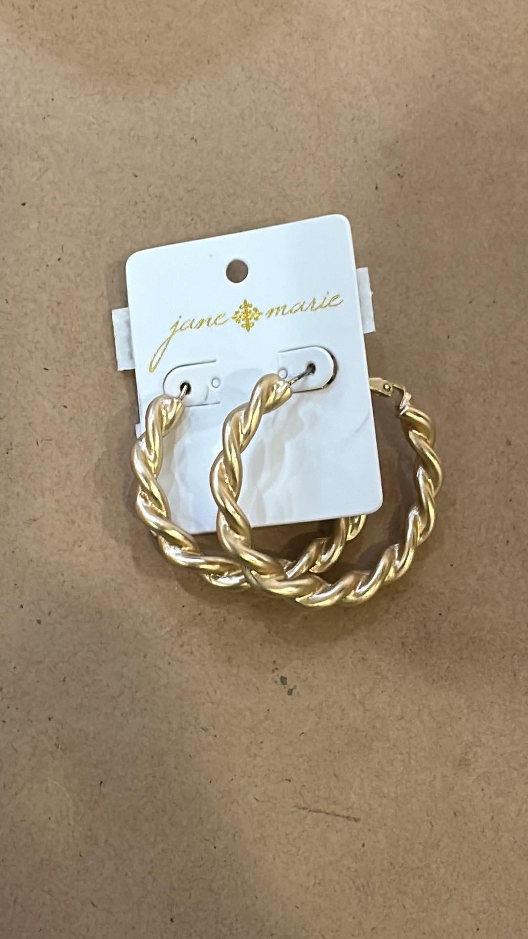 Gold Twisted Hoops