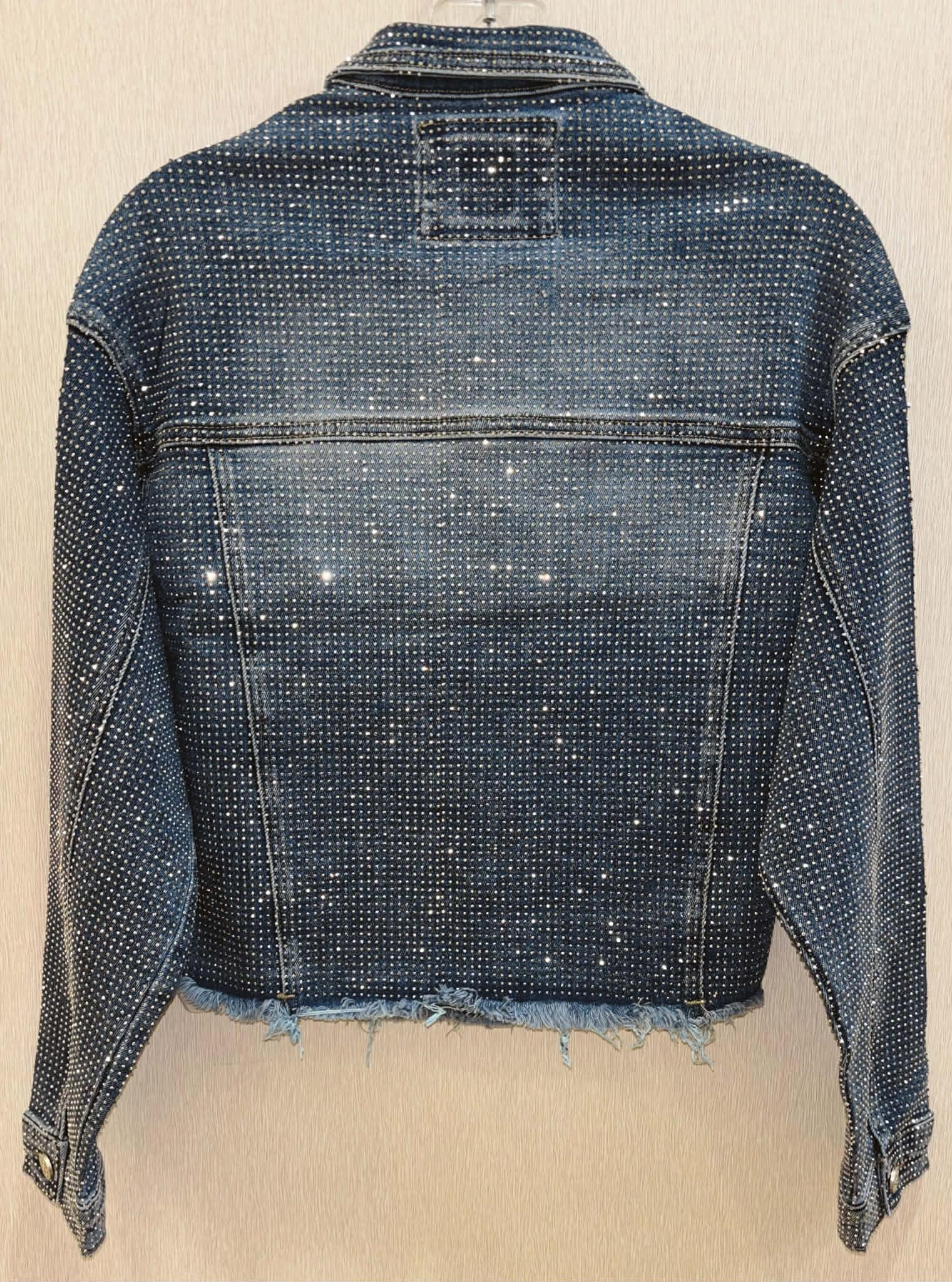 Nina Rossi Fully Embellished Cropped Denim Jacket