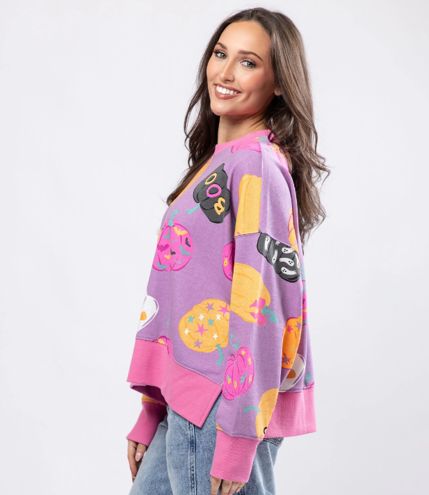 Spooky Szn Lavender Crew Neck Sweatshirt