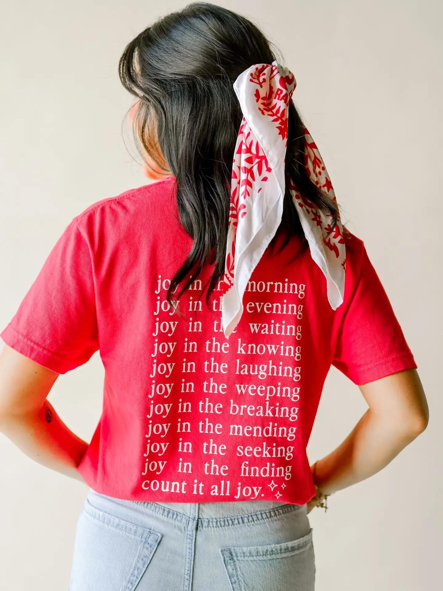 Count It All Joy Tee - Cherry Red