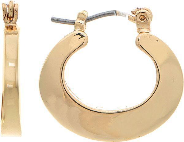 Wide Edge Oval Hoop Earring