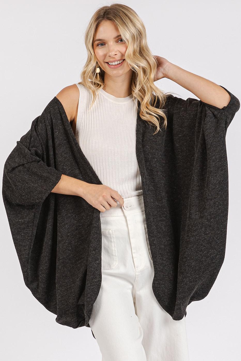 Open Front Oversized Fit Lightweight Cardigan