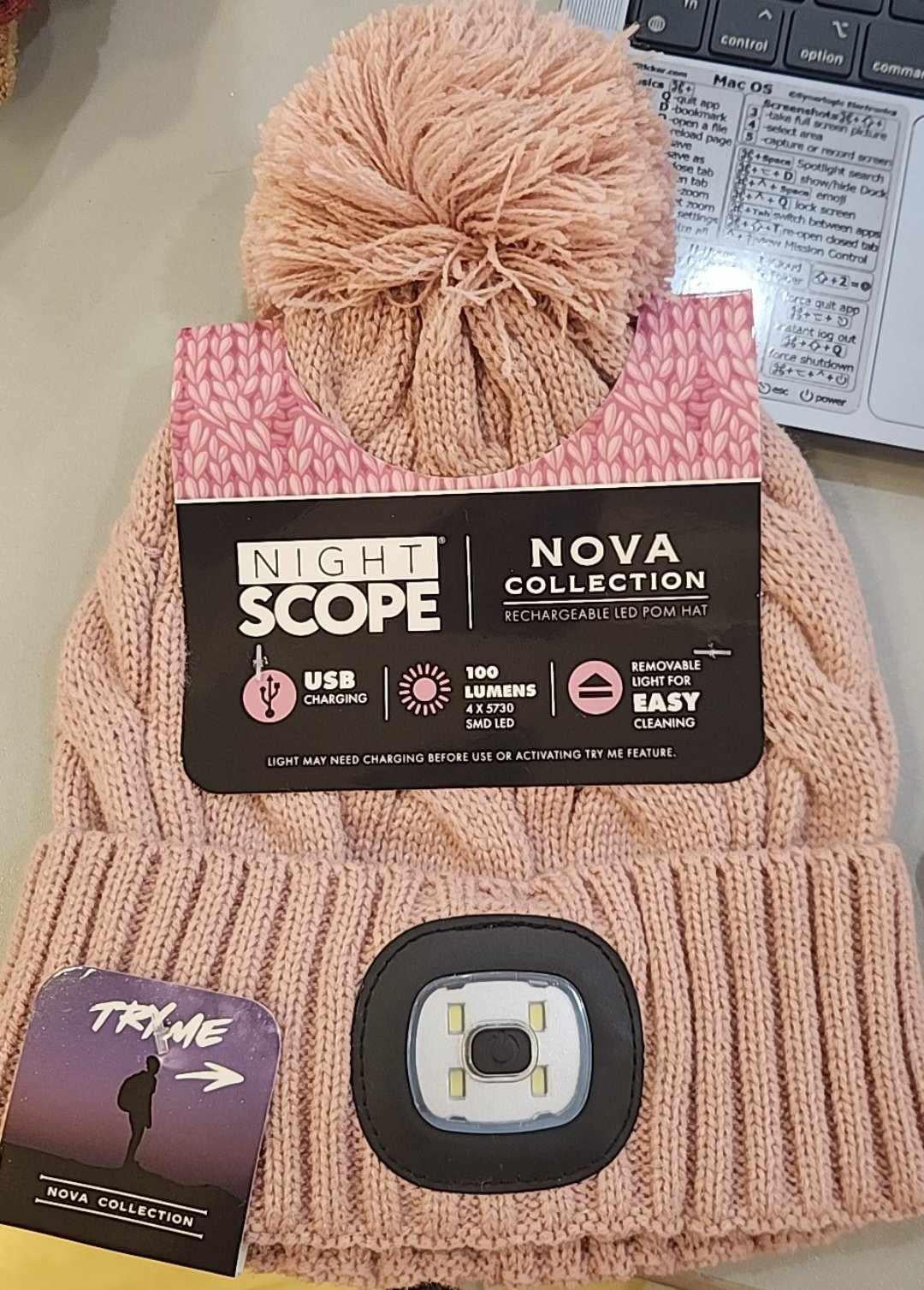 Pink Pom Night Scope Beanie