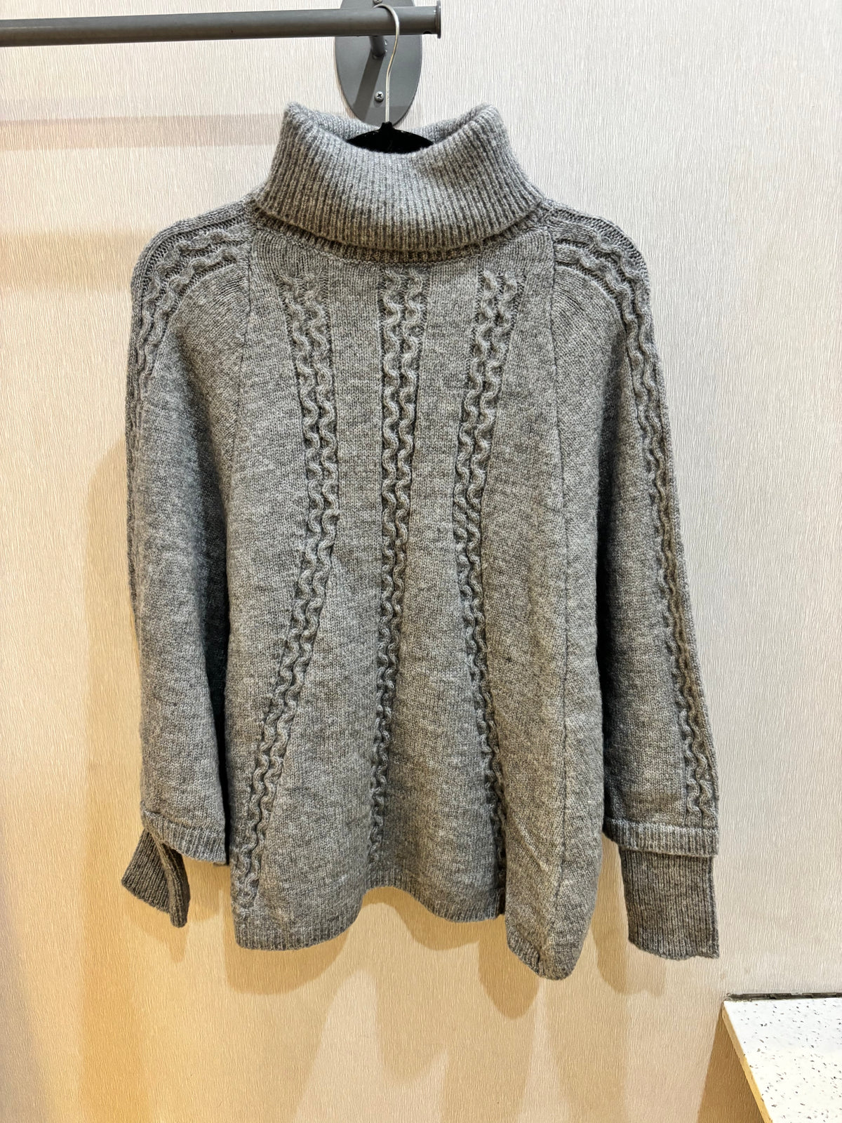 Sweater Knit Poncho O/S