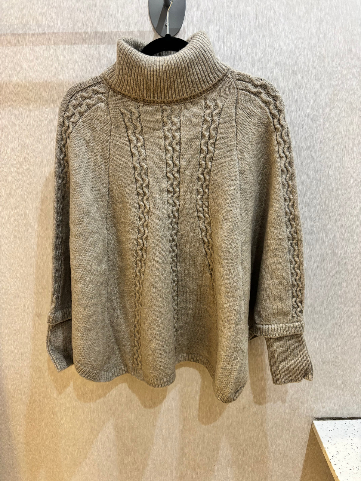 Sweater Knit Poncho O/S