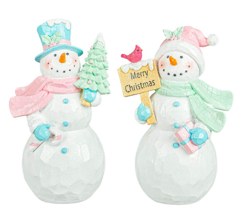 Pastel Scarf Snowman Sitter