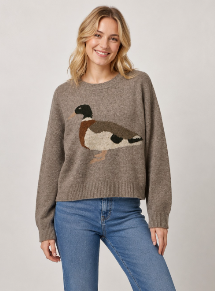 Mallard Duck Graphic Crewneck Sweater