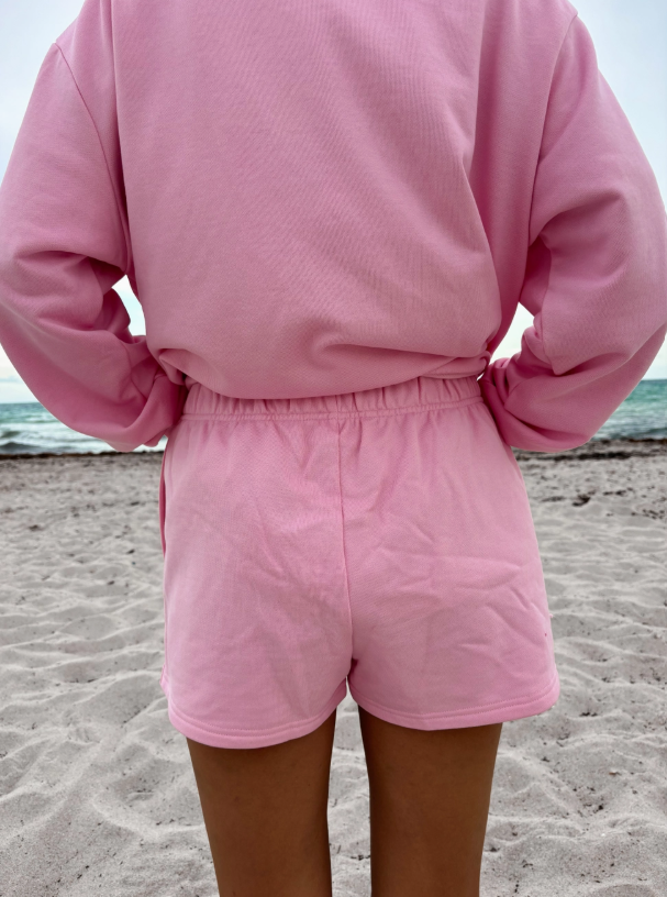 Lottie Pink Embroidered Sweat Shorts