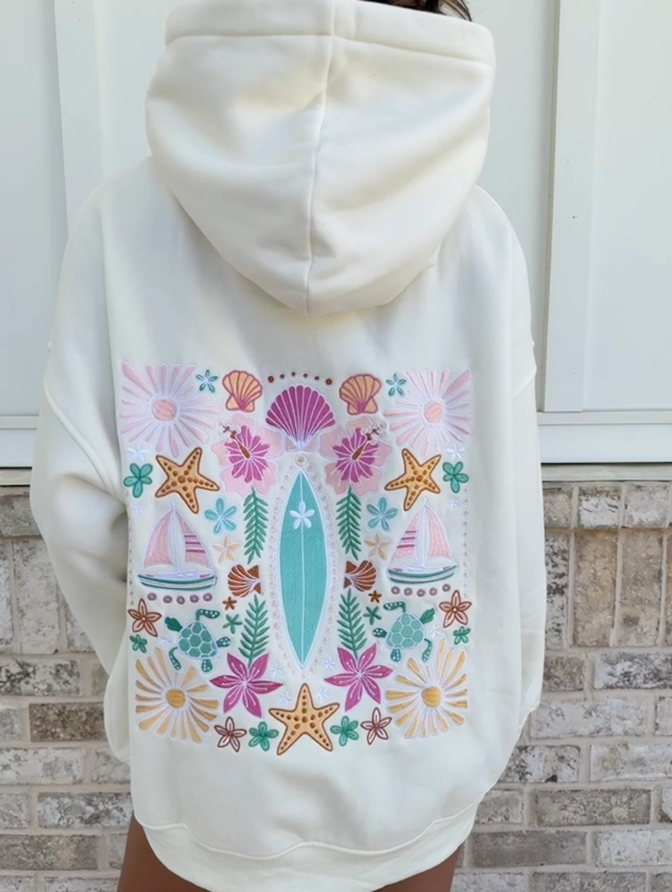 Detailed Surfboard Hoodie