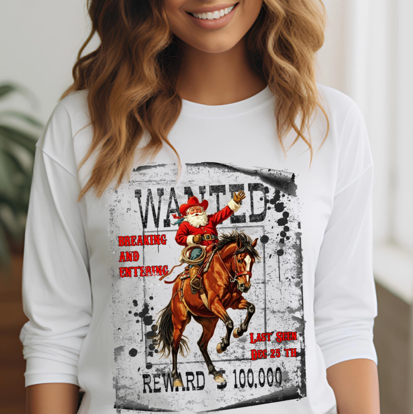 Christmas Wanted Santa - Long Sleeve