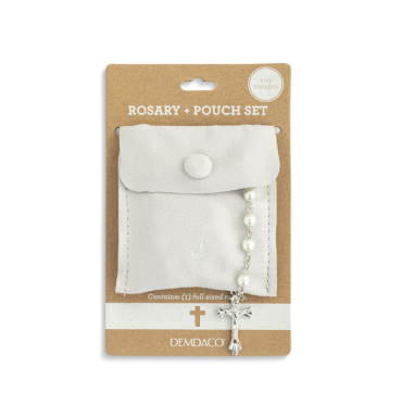 Pearl Rosary + Pouch - 18in