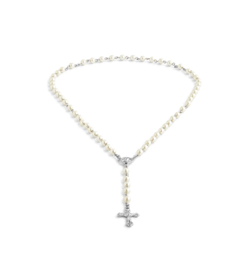 Pearl Rosary + Pouch - 18in