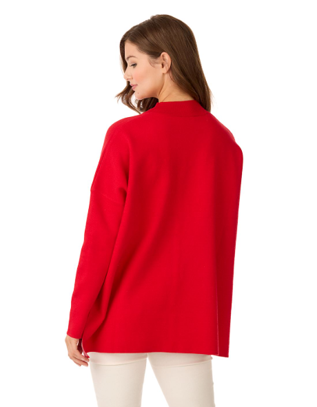 Red Holiday Jacquard Sweater O/S