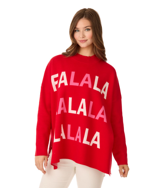 Red Holiday Jacquard Sweater O/S