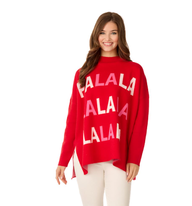 Red Holiday Jacquard Sweater O/S
