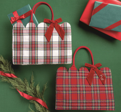 Tartan Scallop Totes