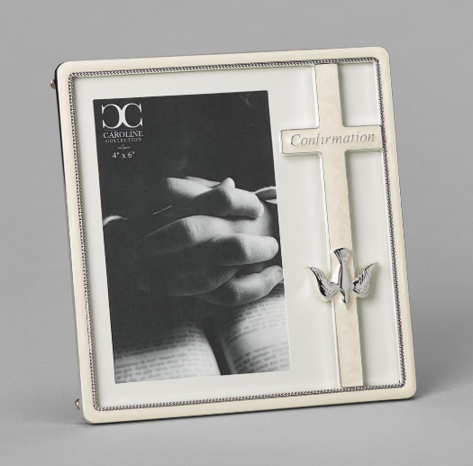 7.25"H CONFIRMATION FRAME 4X6 WHITE, CAROLINE COLLECTION