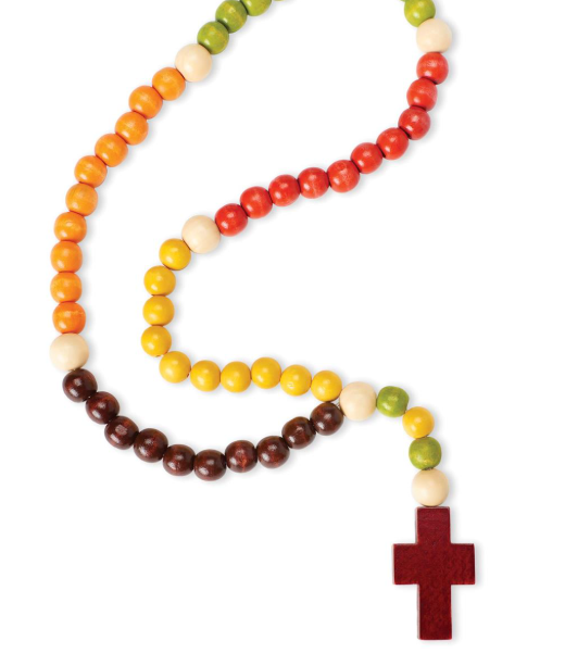 20.5"L WOOD BEADED ROSARY