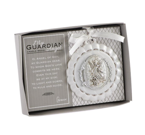 4.25"H WHITE CRADLE MEDAL