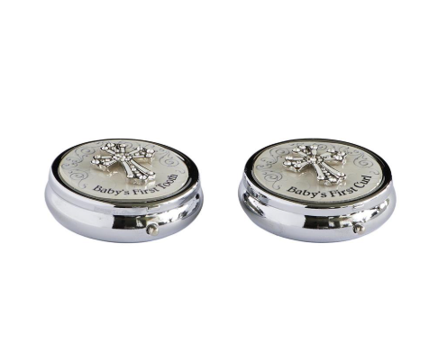 2"D 2 PC SET FIRST TOOTH/CURL KEEPSAKE BOXES