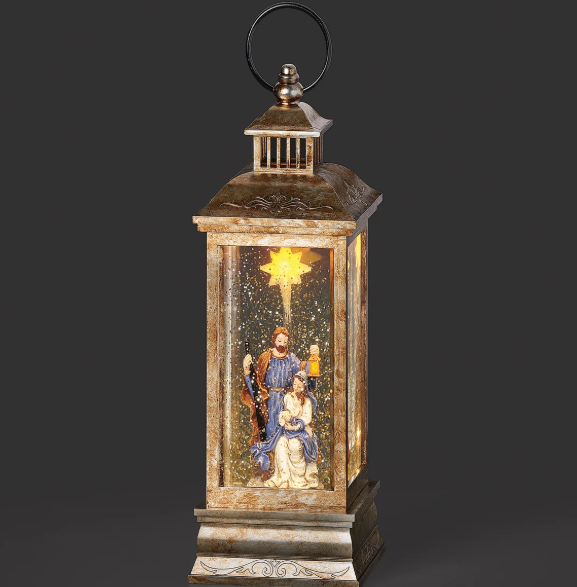 Confetti Lites Lighted Swirl Lantern – Holy Family with Lit Star