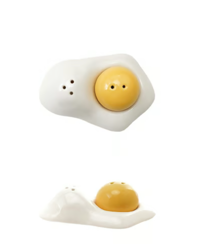 Stoneware Egg Yolk/White S & P