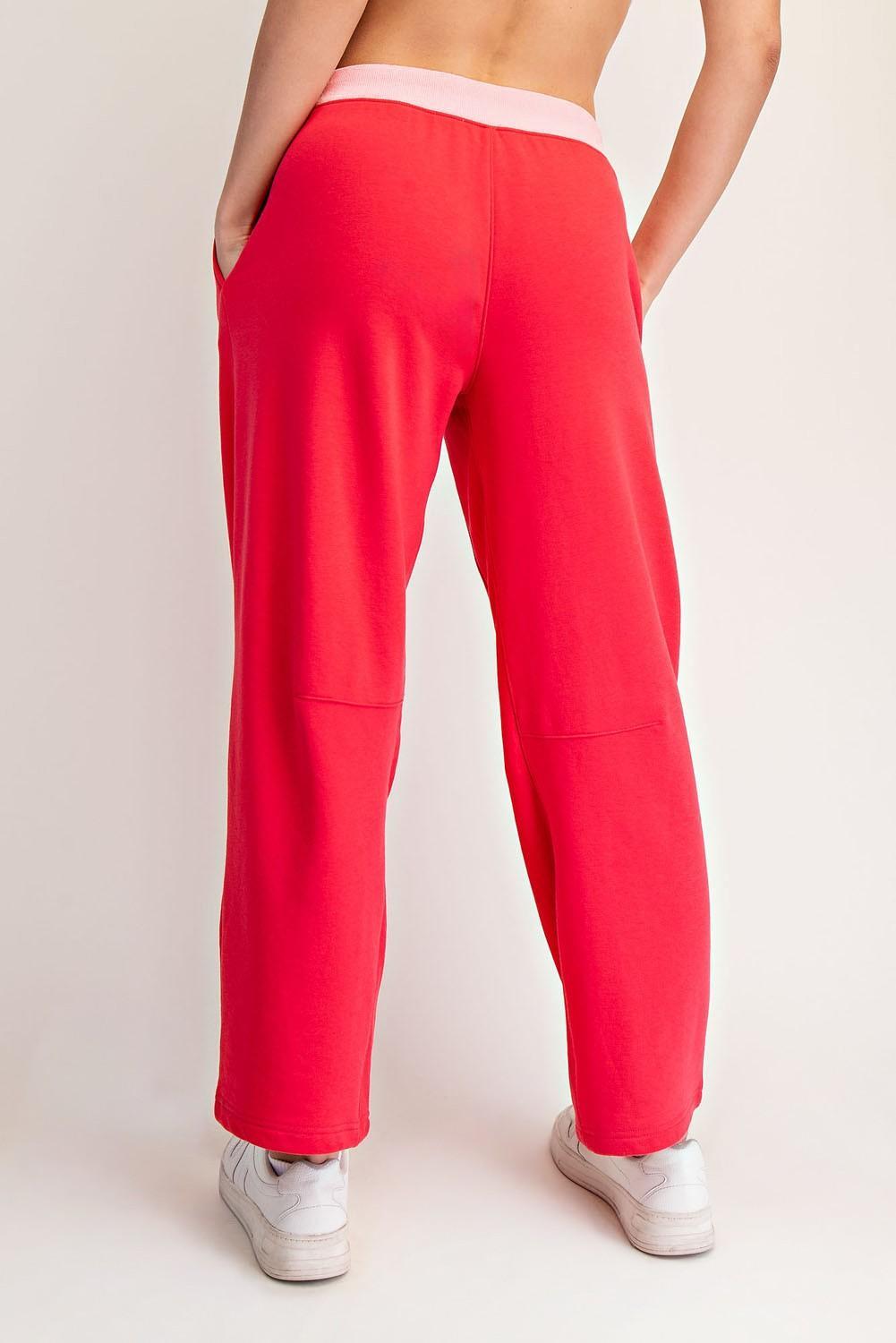 French Terry Playful Pant - Candy Red/Pink