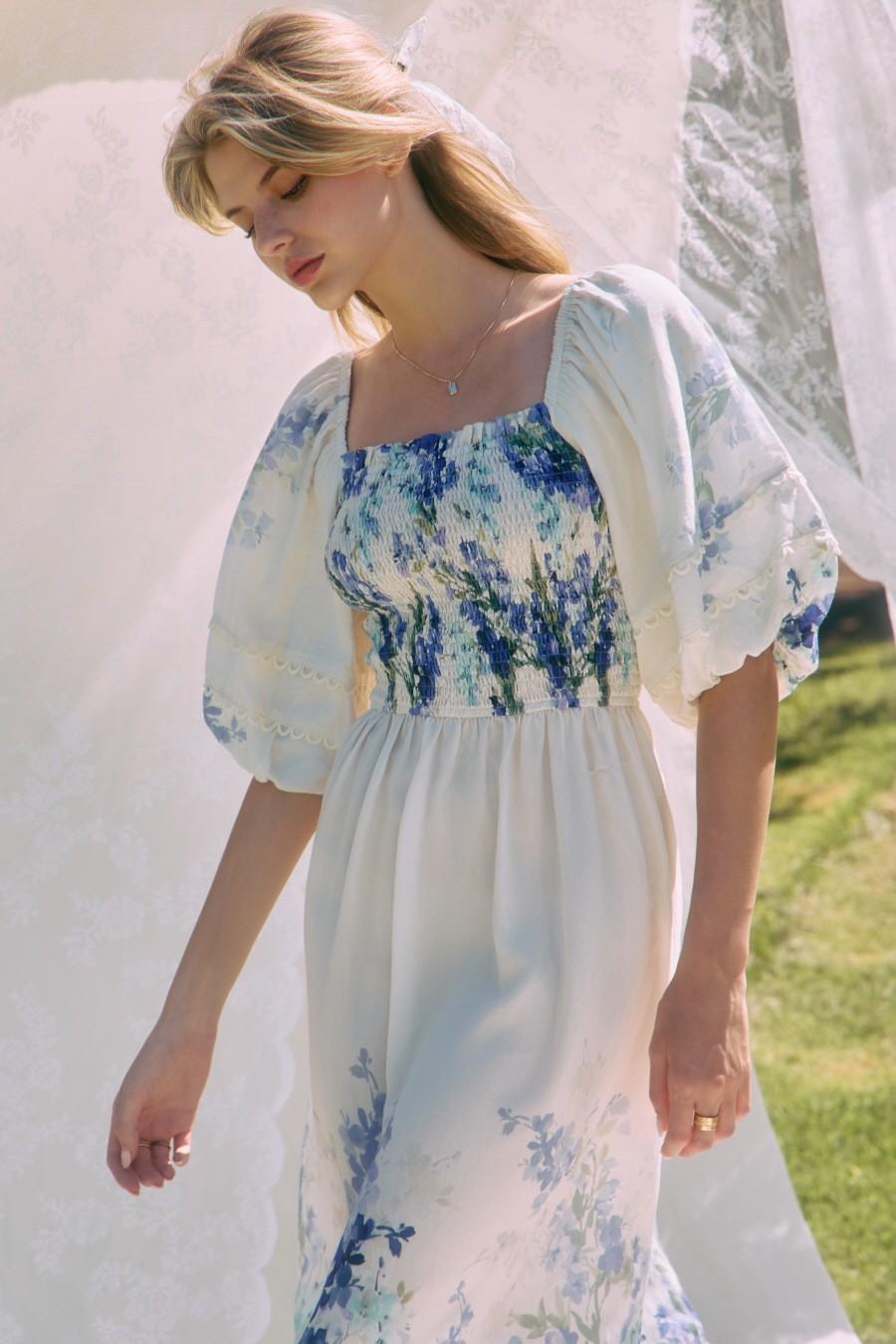 Plus Floral Border Printed Maxi Dress