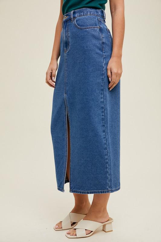 Denim Midi Skirt