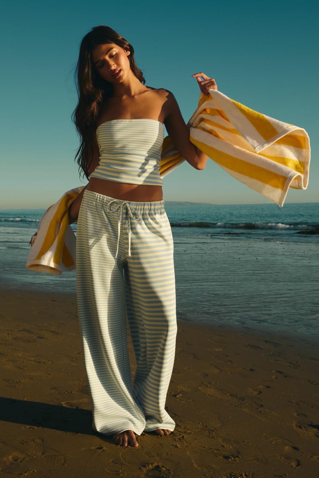 Stripe Different Detail Tube Top