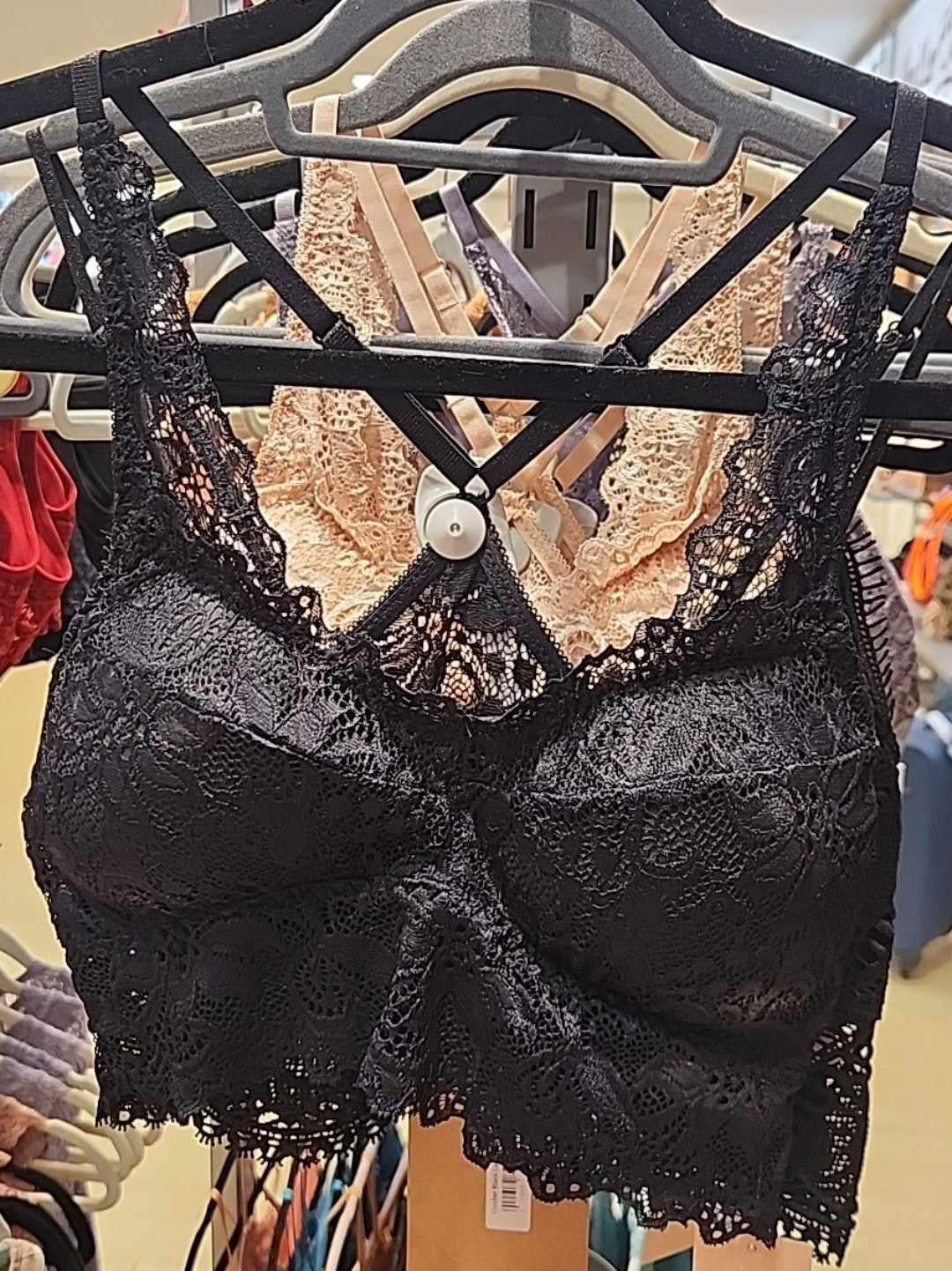 Cross Strap Black Bralette