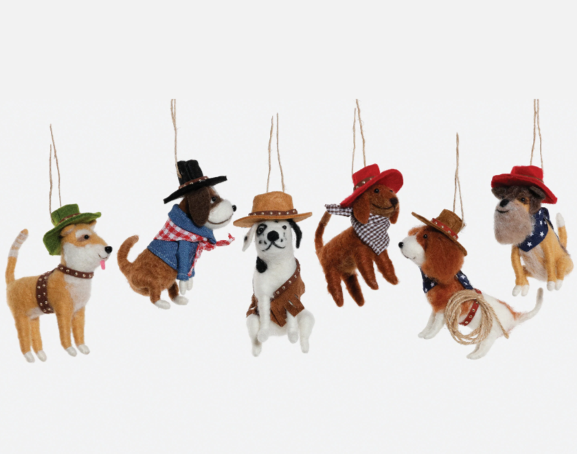 Western Dog Wool Ornament