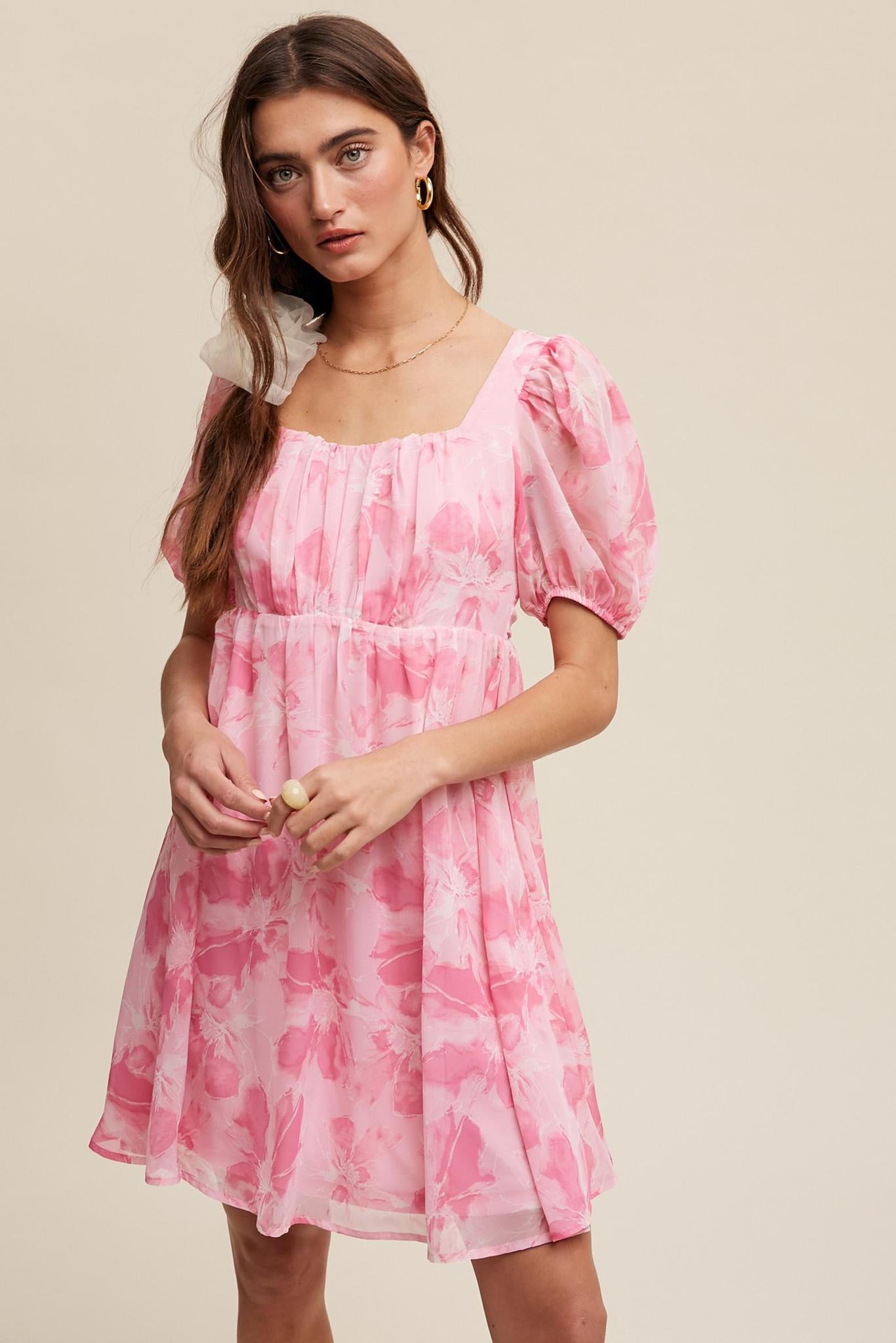 Empire Pink Babydoll Dress