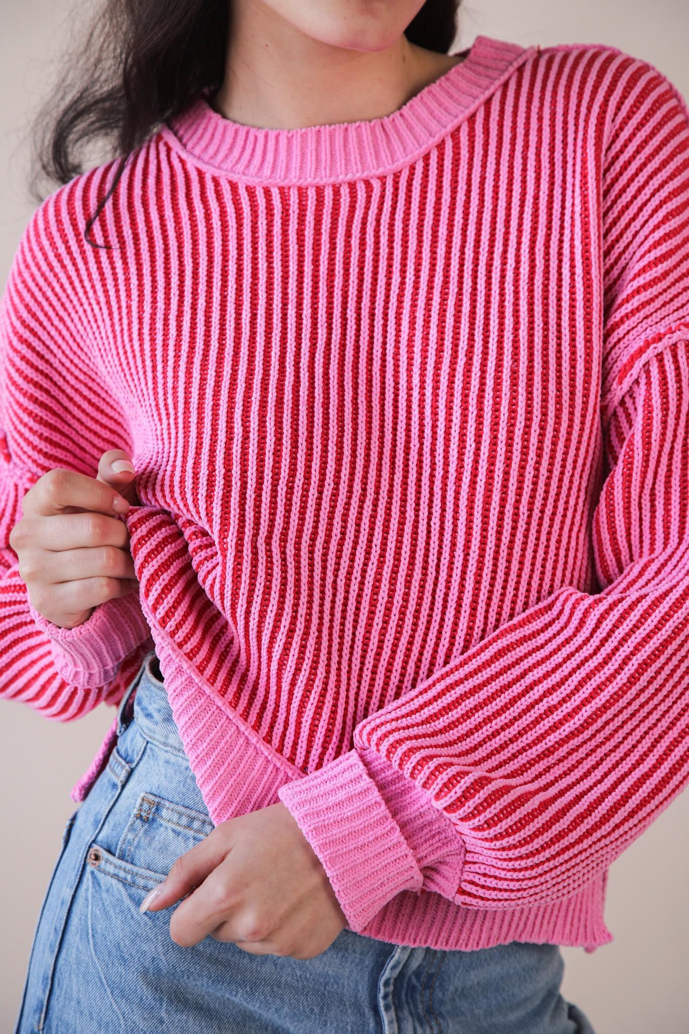 Two-Tone Striped Casual Stripe Sweater