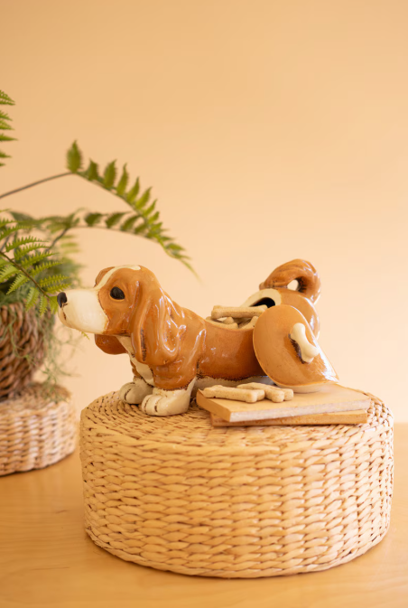 Ceramic Basset Hound Canister