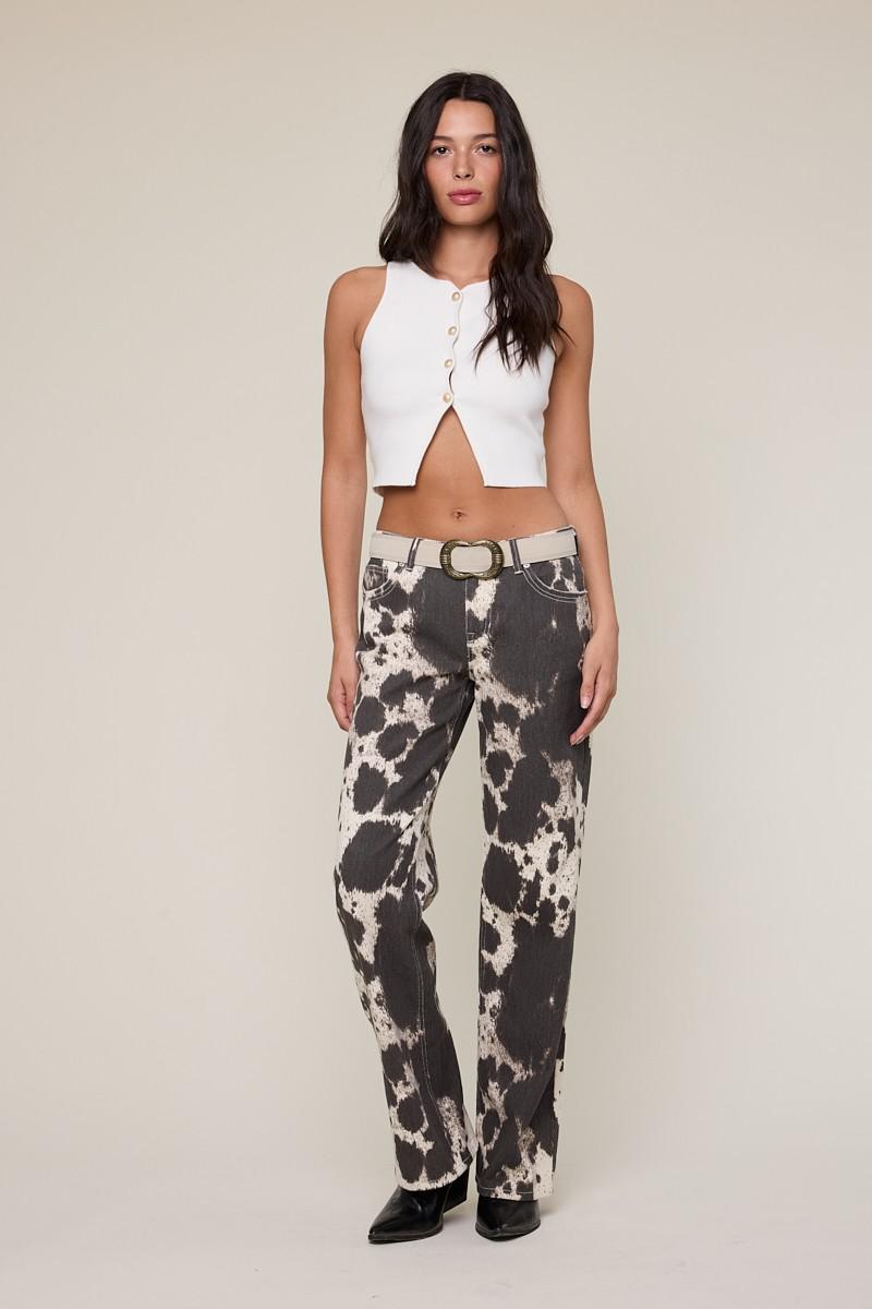 Ivory Sweater Button Vest Crop Top